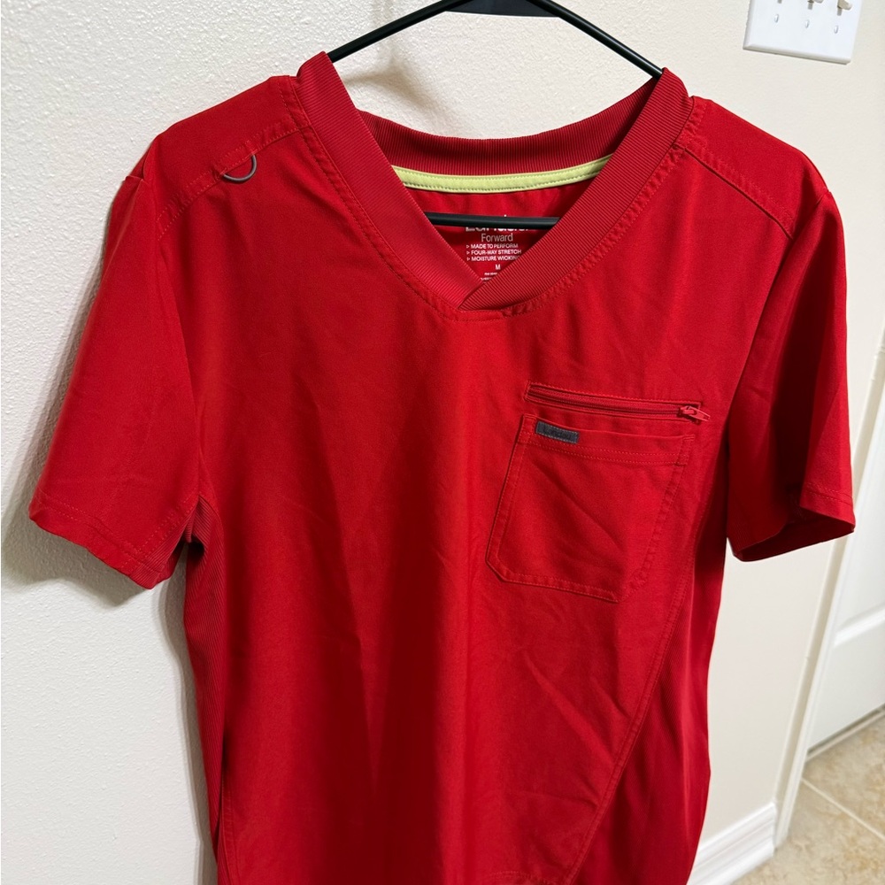 Red Landau Men's Scrub Shirt